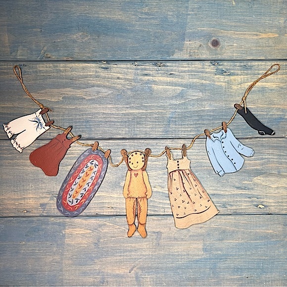Vintage Wood Clothesline Wall Decor - Picture 3 of 15
